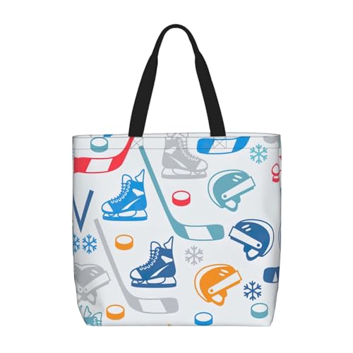Imagen de Hockey Elements Bolsa de hombro con estampado creativo de gran capacidad para mujer
