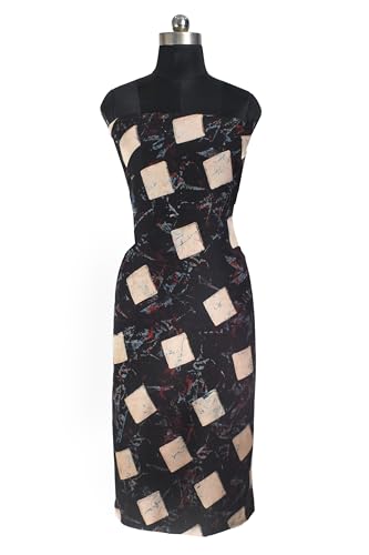Image of Ethnics of Kutch Womens's Ajrakh Modal Silk Natural Dye Hand Block Print Unstitched Kurta Fabric