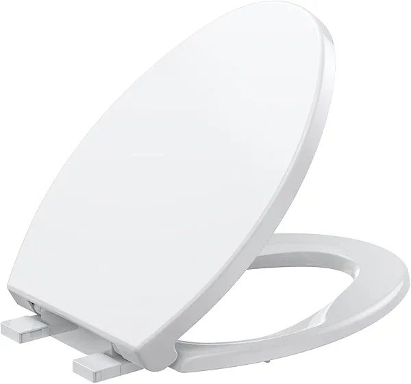 Toilet Seat Cover Elongated Toilet Seat,PP Quick Release Flat Lid Toilet Seat Elongated Easy Remove Easy Clean for Bathroom Renovation Family Apartment Guest Restroom