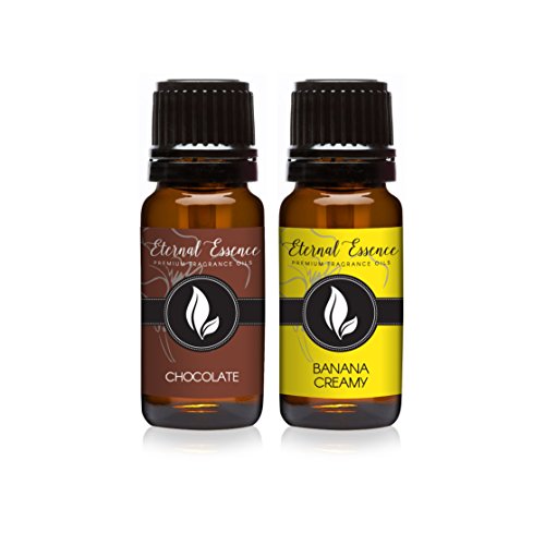 Image of Eternal Essence Oils 2 Pack 10ml Premium Fragrance Oil - Chocolate & Banana Creamy - for Candle, Soap Making, Aromatherapy, Diffusers, Home Care, & Humidifiers