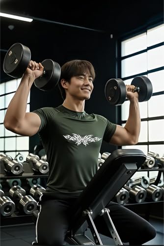 Image of Men Polyster Lycra Printed Half Sleeves Compression T-Shirt for Gym