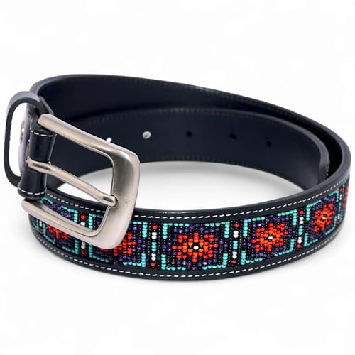 Leather Beaded Belt 1.5 Inch Wide, Western Gift for Birthdays & Special Occasion4