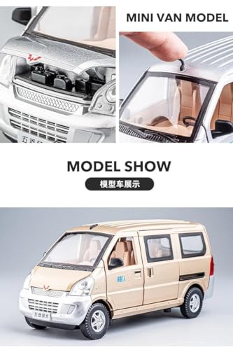 Image of 1:24 Scale Big Wuling Rongguang Van Racing Car Toy | Metal Pullback Diecast Car for Kids with Openable Doors, Sound, Light Effects Toy for Car (Color As Per Available),grey