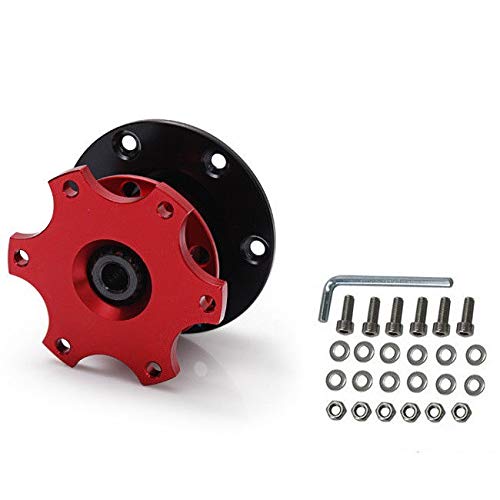 Lenkrad Schnellverschluss Quick Release Nabe Alu Sportlenkrad Snap Off Adapter Rot