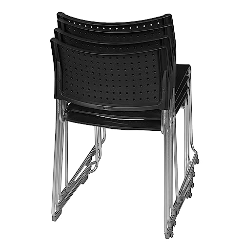 Regency Eris Stack Chair, 4 Pack, Grey #TOP2