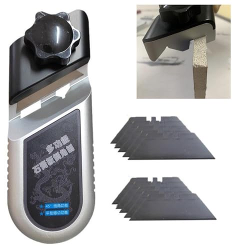 Chanfrein en V pour plaques de plâtre, outil de coupe à 45° et 90°, rabot manuel à angles droits, raboteuse d'angle efficace avec 10 lames pour menuisiers