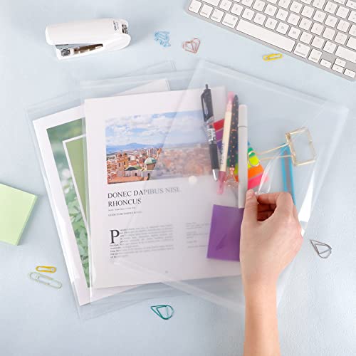 Eoout 50Pcs Plastic Envelopes With Button Snap Closure, Clear Plastic Poly Envelope, Folders For Documents, Waterproof Plastic File Folder, Letter Size, A4 Size, For School And Office Supplies #TOP6