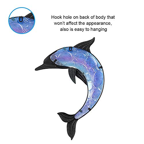 Liffy Metal Dolphin Wall Decor - Metal Fish Wall Art - Dolphin Metal Wall Art Sculpture - Ocean Wall Decor For Outdoor Pool Or Bathroom, Dolphin Gift Idea #TOP7