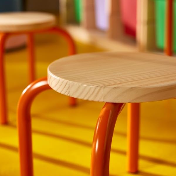 ProTuning GREJSIMOJS Taburete infantil, madera/naranja