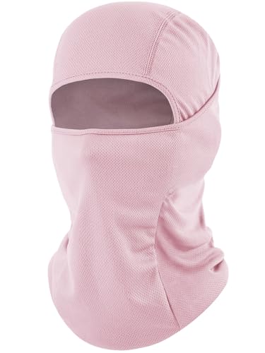 ROXUN Ski Mask Balaclava Shiesty, Motorcycle Summer Cooling Breathable UV Protector for Men/Women Light Pink