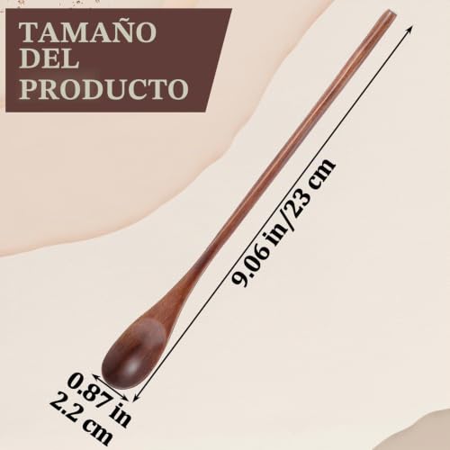 Miniatura 2 de Gjinxi 2 Cucharas Largas De Madera Para Té Y Café De 7.8 Pulgadas, Cuchara Agitadora De Miel Con Mango Extendido Para Mezclar Cócteles, Cocina En Casa, Cocina, Bar, Restaurante, Uso Versátil Para