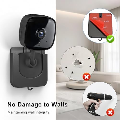 2Pack Self-Adhesive Wall Mount Holder Fits for Tapo Indoor Security Camera C100/C101/C110/C111/Kasa Smart Security Camera EC60/KC400/KC100/KC105, No Drill Wall Mount Bracket Fits TP Link Camera - 2
