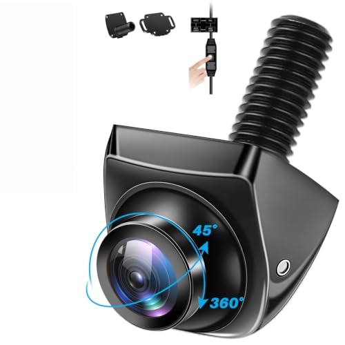 Image of 【4 Modes Button Switch】 AHD 1080P Backup Camera for Car 180Wide Angle Rear Camera with Clear Night Vision 360+45 Rotatable Front /Side /Rear View Camera IP69K Waterproof Reverse Camera Fisheye Lens