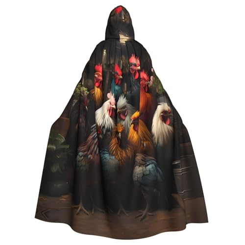 Cape à capuche coqs pour adulte - Idéal pour affirmer son style
