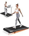 DeerRun Walking Pad, Under Desk Treadmill with Incline for Home Office 2.5HP Portable Walking Treadmill with 300 Lbs Weight Capacity Walking Machine, Remote Control, LED Display