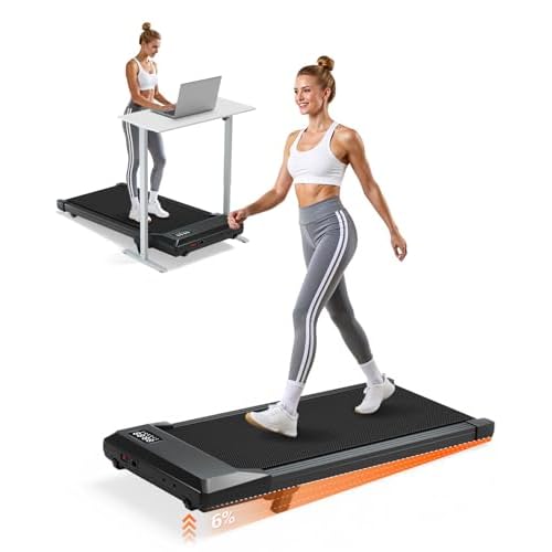 Walking Pad,6% Manual Incline Walking Pad Treadmill,Under Desk Treadmill for Home Office, with App & Remote,2.5HP Quiet Motor,LED Display,300 lbs Capacity