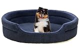 PetStyle ペットベッド 犬 猫 ベッド ペット マット 冬 犬用 カドラー ネコ 暖かい オシャレ ねこ エリッセ XLサイズ (秋冬/ネイビー)