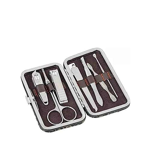 LANELLIE Manicure Set Nail Clippers | Stainless Steel Nail Scissors Grooming Kit With Peeling Knife | Nail Cleaning Knife | Nail Care Tool | Portable Travel Case Men, Women