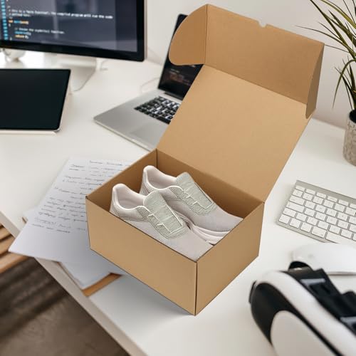 Image of RLAVBL 12x9x6 Shipping Boxes Set of 15, Brown Corrugated Cardboard Mailer Box for Packing, Mailing, Business