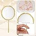 Biiange Mini Chinese Style Mirror, Flower Butterfly Hand Mirror, Vintage Aesthetic Metal Mirrors with Long Handle, for Women (Gold)
