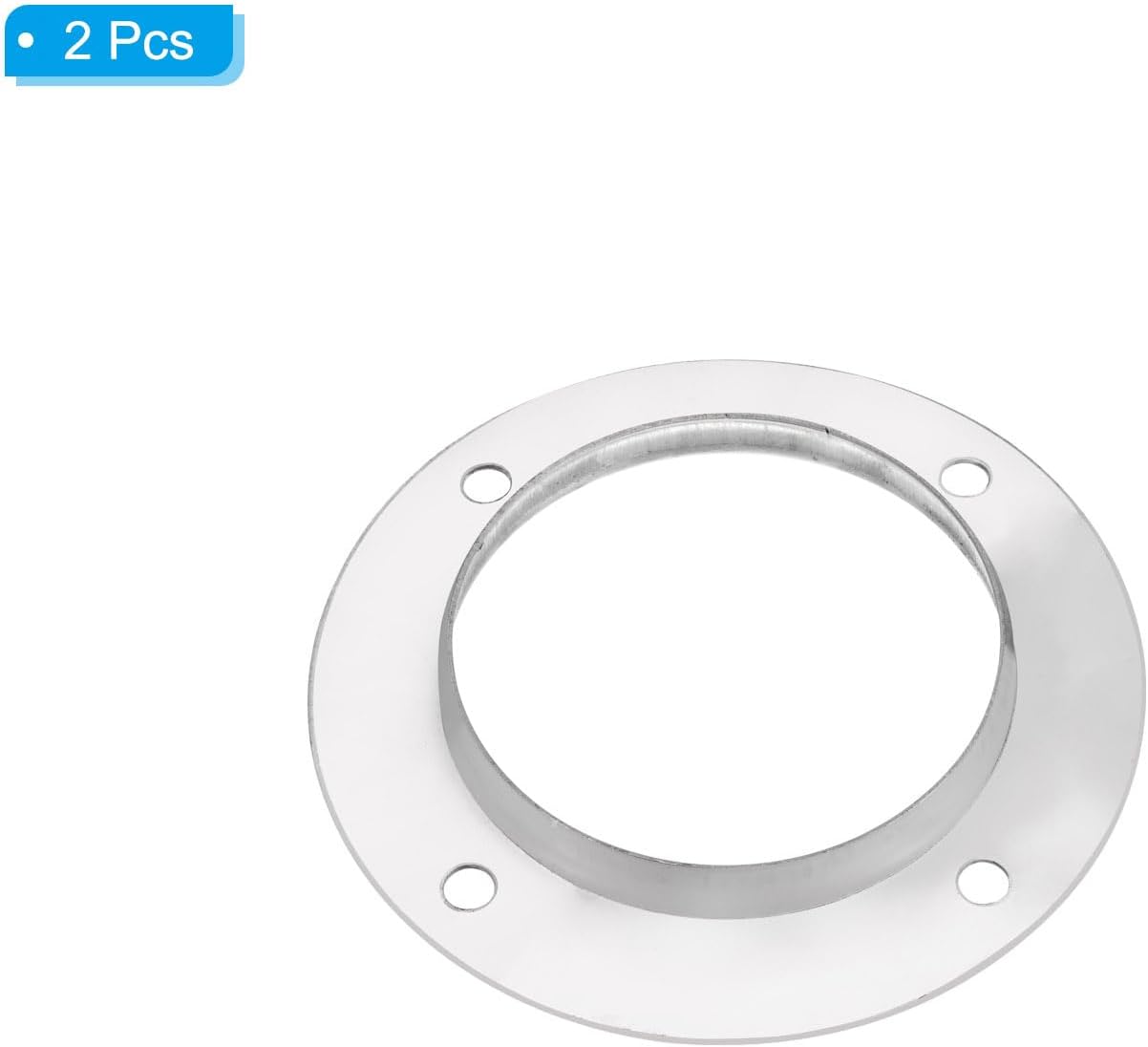 PATIKIL 4" Duct Connector Flange, 2 Pack Straight Pipe Exhaust Flange Stainless Steel Duct Mounting Plate for Heating Cooling Ventilation HVAC System