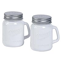 Algopix Similar Product 14 - White Glass Mason Jar Salt and Pepper