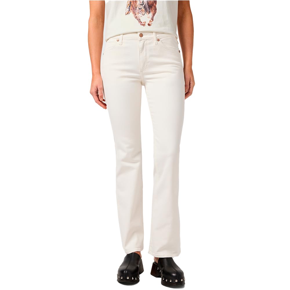 Wrangler Women's Jeans Mid Rise Boot, Bootcut Fit, Bootcut Leg, Worn White, 34W x 32L