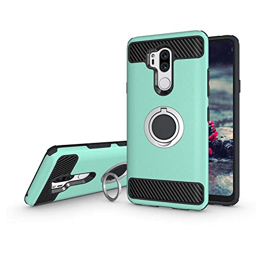 Newseego Compatible with LG G7 ThinQ Case,LG G7 Case 6.1inch with Armor Dual Layer 2 in 1 with Extreme Heavy Duty Protection and Finger Ring Holder Kickstand for LG G7 ThinQ-Green
