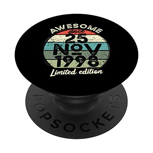 Camiseta de cumpleaños de 25 años, 25 de noviembre de 1998, 25 cumpleaños PopSockets PopGrip Intercambiable