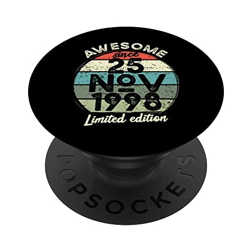 Camiseta de cumpleaños de 25 años, 25 de noviembre de 1998, 25 cumpleaños PopSockets PopGrip Intercambiable