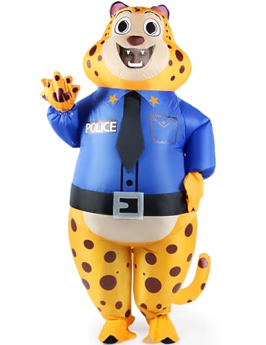 Boveco Halloween Leopard Inflatable Costume Adult Animal Blow up Fancy Dress Costumes Full Body Suit Party
