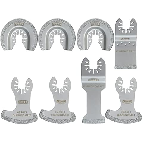 XXGO 8 Pcs Oscillating Tool Blades Diamond Compatible with Bosch Chicago Craftsman Dewalt Dremel Fein Genesis Harbor Freight Makita Milwaukee Porter Cable Ridgid Ryobi Rockwell XGM0602 Cover