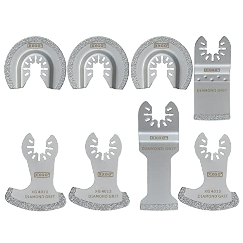 Xxgo 8 Pcs Oscillating Tool Blades Diamond Compatible With Bosch Chicago Craftsman Dewalt Dremel Fein Genesis Harbor Freight Makita Milwaukee Porter Cable Ridgid Ryobi Rockwell Xgm0602 #TOP24
