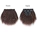 Kinky Yaki Straight Clip in Human Hair Extensions 10 Inches Brown Color 70g Net Brazilian Virgin Hair Double Weft 7 Pieces/set for Girls Beauty (70g 10