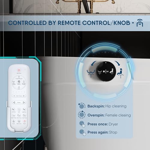 ARRISEA Smart Bidet Toilet with Auto-open/close Lid, Auto Flush Smart Toilet with Warm Water Washing, Heated Bidet Seat, Adjustable Dryer, Toilet with Bidet and LED Display - Thumbnail 4