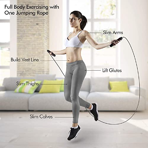 Infantly Bright Skipping Jump Rope, Adjustable Rapid Speed Exercise Rope Cable With Steel Wire Ball Bearings 6”Memory Foam Handles For Training Extreme Jumping Endurance Fitness #TOP6
