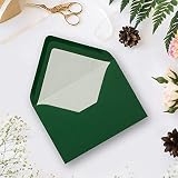 700 kopert w kolorze ciemnozielonym z białą wyściółką wewnętrzną, koperty w formacie DIN B6, 12,5 x 17,6 cm, jedwabna wyściółka, do zaklejania na mokro