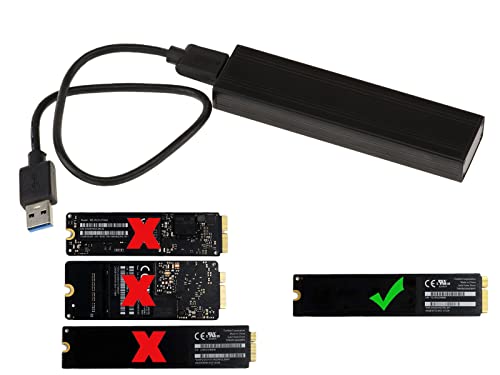 KALEA-INFORMATIQUE Compatible external enclosure for Mac Air 2012 SSDs to USB3 (USB 3.0 SUPERSPEED) for 8+18-pin Mac SSDs (A1466 A1465 MD223 MD224 MD231 MD232)