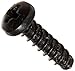 Steel Thread Rolling Screw for Plastic, Black Oxide Finish, Pan Head, Phillips Drive, #3-24 Thread Size, 3/8" Length (Pack of 100)