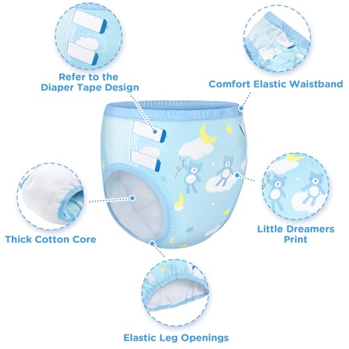 Image of Littleforbig Soft Silky Underwear Comfortable Washable Reusable Adult Training Pants - Little Dreamers L Blue
