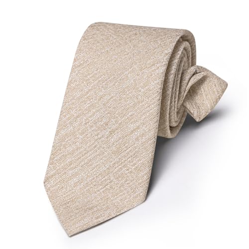 Image of Barry.Wang Skinny Ties for Men Cashmere Wool Blend Necktie with Tie Clip | Tie and Tie Clip Set, Cashmere Wool Blend, Textured Woven Stripe, 2.76 x 63 Inches, Extra Long Slim, Wedding Work Winter