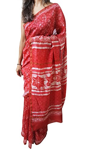 Mehrunnisa red maheshwari silk saree – image 3
