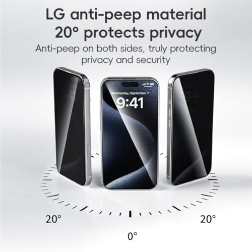 Image of KUZOOM Privacy Glass Screen Protector for iPhone 16 Pro - Anti-Glare & Scratch Resistant