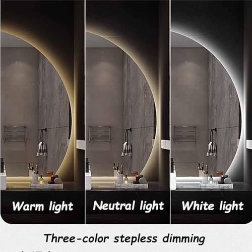 Miroir de vanité rétroéclairé mural sans cadre dimmable 90 cm - 4