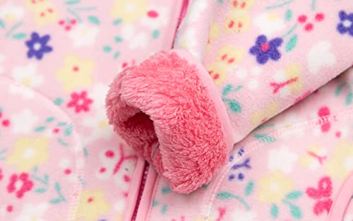 Mud Kingdom Polar Fleece Outerwear For Little Girls With Pockets Printing Full Zip Warm Fall Winter Pink Flowers 5T thumb #5