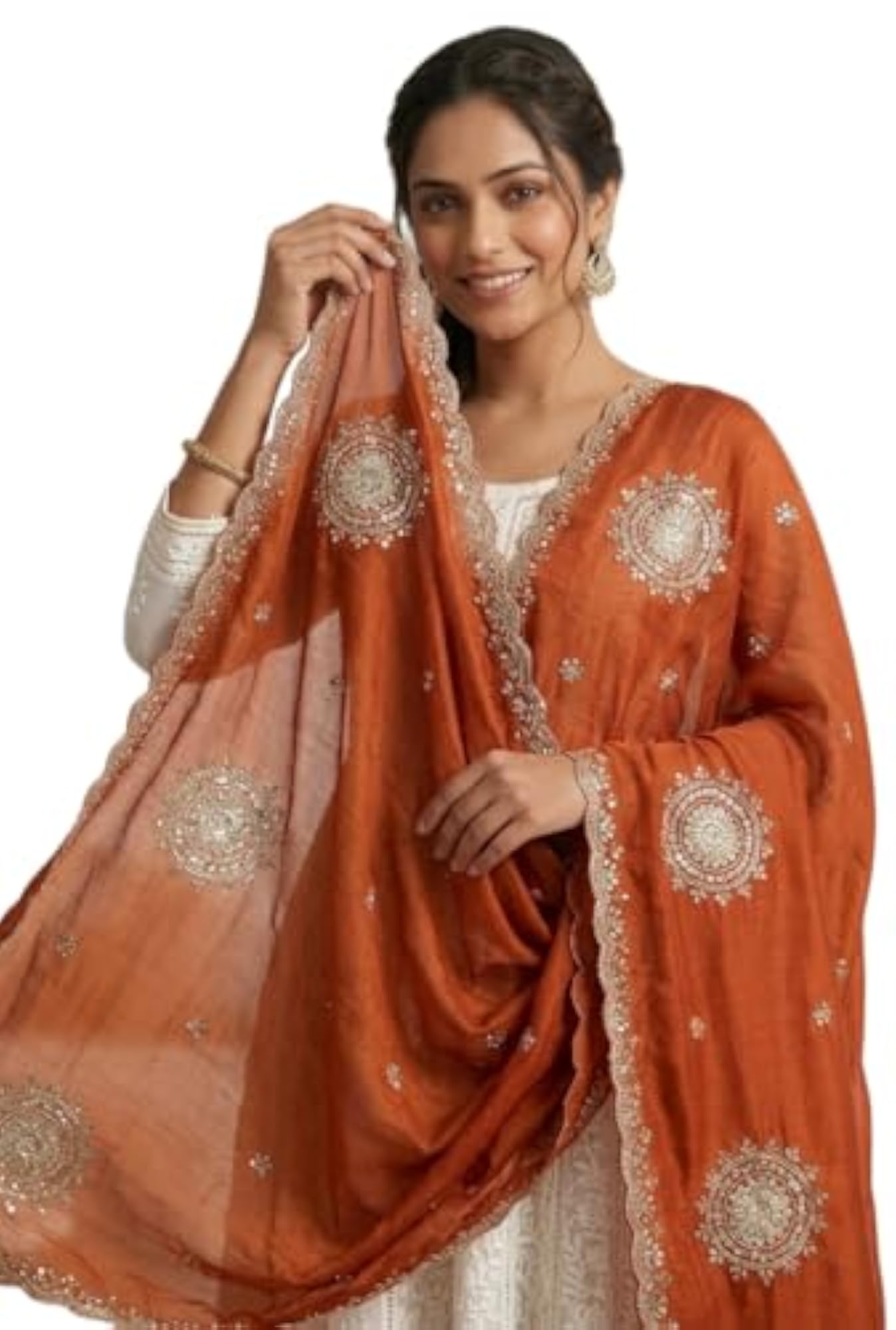 Women's Beautiful Sequin Embroidery Work Soft Georgette Dupatta