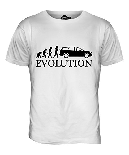 Candymix - Family Saloon Evolution of Man - Mens T Shirt Top T-Shirt, Size Small, Colour White