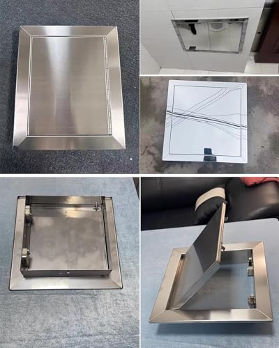 Puerta de acceso empotrada de metal con escotilla para valvulas 2