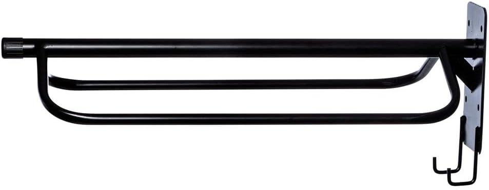 EASY-UP Saddle Rack with Tack Hooks | Color Black | Space-Saving Design | Fits English and Western Saddles | Durable and Sturdy | Easy Wall Mount | 5-Year Warranty