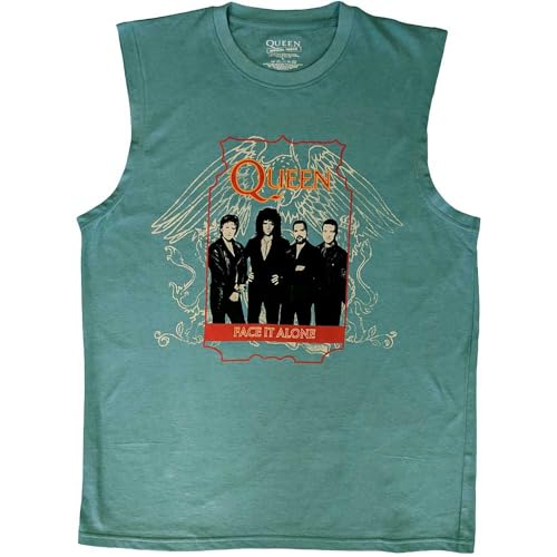 Camiseta sin mangas Queen Face It Alone de Rock Off en algodón negro para verano